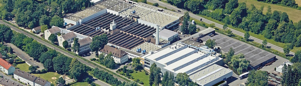 Vue de l’usine RUD à Aalen. RUD est le leader mondial pour la fabrication de chaînes de très haute qualité pour l’industrie. Les trémies doseuses ECO-DOS sont fabriquées par RUD.